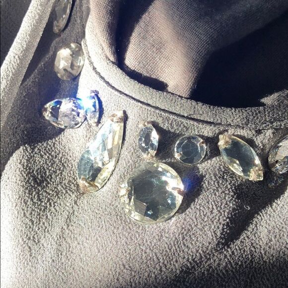 Velvet for Planet Blue Gray Jeweled Top- S - Picture 4 of 5